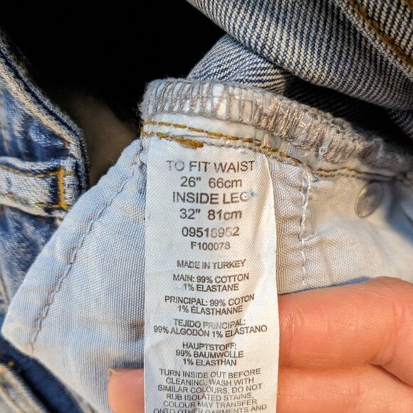 Asos Design High Waisted Distressed Jeans Women's Size 26 - Picture 5 of 5